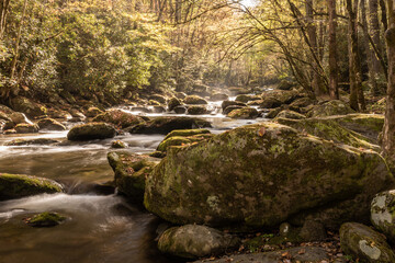 Large Boulder Guards The Edge of The LIttle River