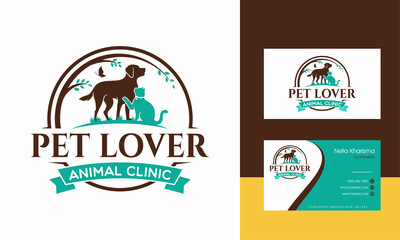 creative logo design concept Dog and Cat vector template
