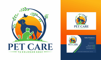 creative logo design concept Dog and Cat vector template
