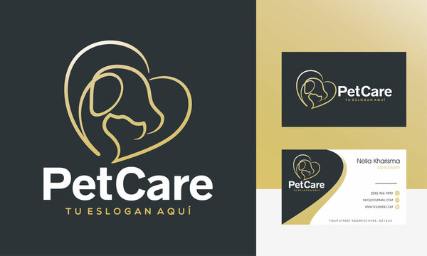 creative logo design concept Dog and Cat vector template
