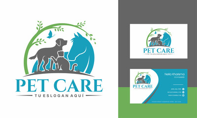 Naklejka premium Horse, Dog, Cat Animal Logo Design Vector Template 