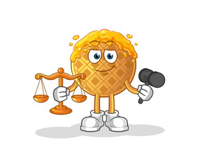 waffle lawyer cartoon. cartoon mascot vector