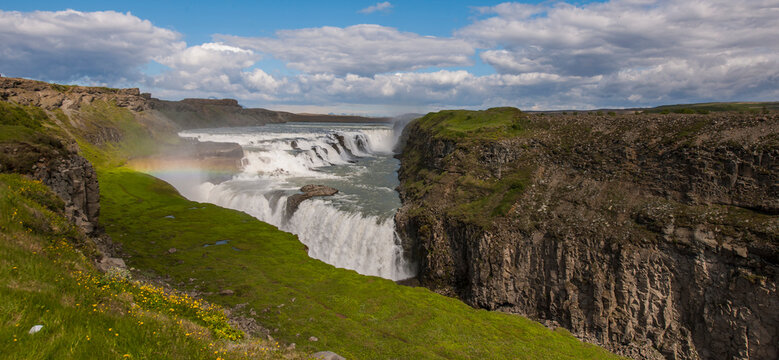 the famous Gullfoss waterfall in south Iceland