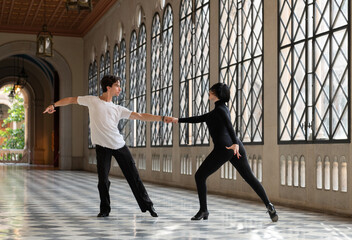 Man and woman dancing passionately
