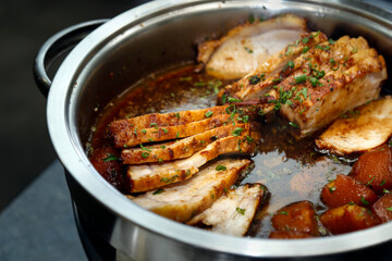 meat in pan ready to serve
