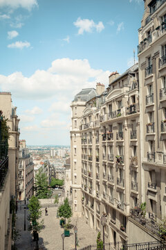 View down a typical street in Paris