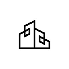 abstract building property logo vector outline black