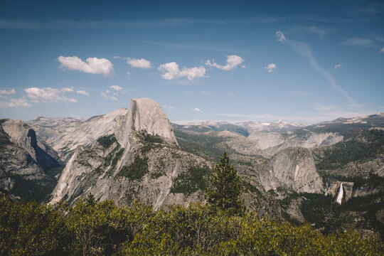 Half Dome and Nevada Falls as seen from Scenic  View Point