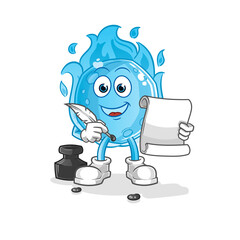 blue comet writer vector. cartoon character
