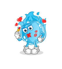 blue comet make up mascot. cartoon vector