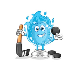 blue comet playing hockey vector. cartoon character