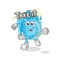 blue comet throwing baseball vector. cartoon character