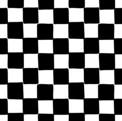 Vector seamless pattern of hand drawn sketch doodle chessboard checkered texture isolated on white background