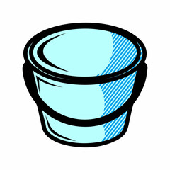 Vector design of plastic and bucket icon. Set of plastic