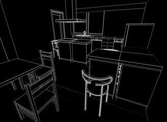 modern architecture digital background 3d illustration