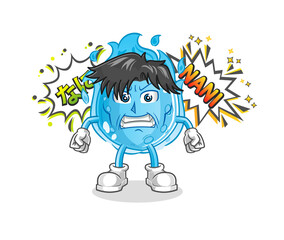 blue comet anime angry vector. cartoon character