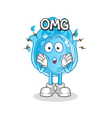 blue comet Oh my God vector. cartoon character