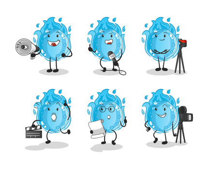 blue comet entertainment group character. cartoon mascot vector