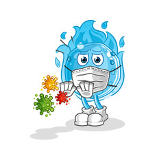 blue comet refuse viruses cartoon. cartoon mascot vector
