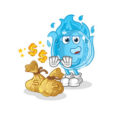 blue comet refuse money illustration. character vector