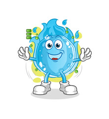 blue comet full battery character. cartoon mascot vector