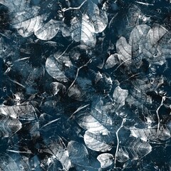 Seamless navy blue and white abstract grungy seamless surface pattern design for print. High quality illustration. Texture for background or textile or fabric or wallpaper or interior design.