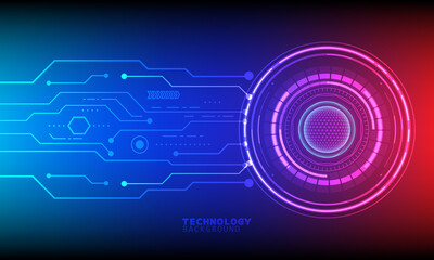technology background. neon effect. circuit board concept. Hi-tech digital technology.