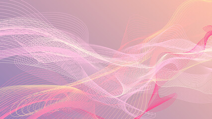 Tangled lines and gradient background abstract digital art.