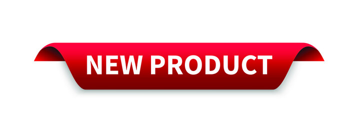 red vector banner new product label.