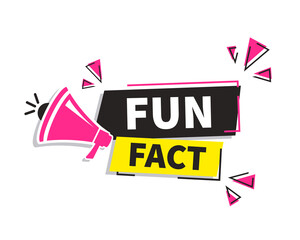 Fun fact with megaphone colourful banner. Vector stock illustration.