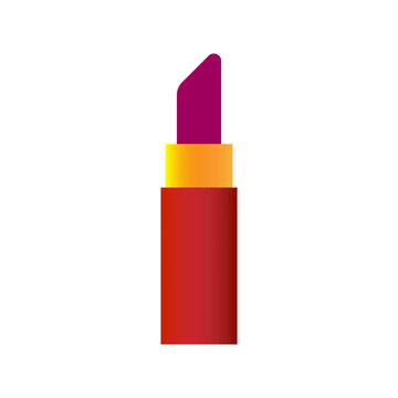 Lipstick icon. Woman cosmetic. Pomade sign. Flat design. Cartoon art. Fashion concept. Vector illustration. Stock image.