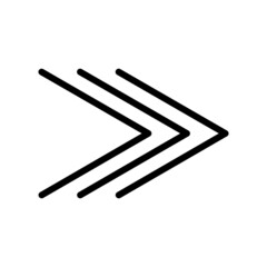 Arrow icon. Navigation sign. Right direction. Creative line. Art element. App symbol. Vector illustration. Stock image.