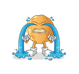 meatball crying illustration. character vector