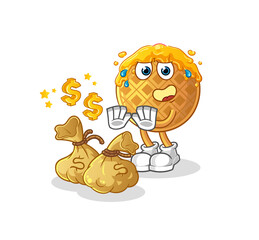 Obraz na płótnie Canvas waffle refuse money illustration. character vector