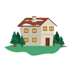 house with snow