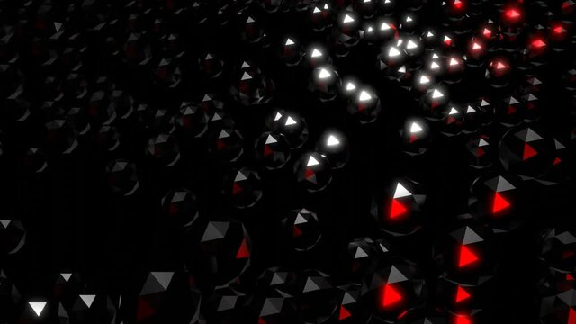 VJ 多面体 ダーク 反射 黒 赤 [ループ対応] [別Verあり]
