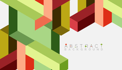 Abstract background. 3d cubes, cubic elements and blocks. Techno or business concept for wallpaper, banner, background, landing page