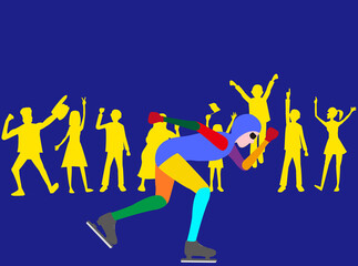 アイススケート選手のパフォーマンスのイラスト素材です。
