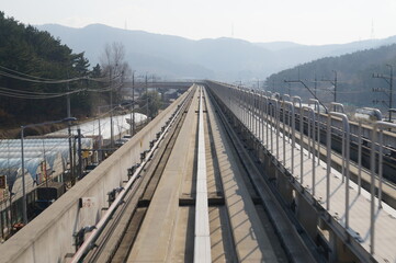 Fototapeta premium 철길, 철도, 해안선, 기차, 기찻길, 동부선, 여행, 간이역, 