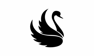 This is a black swan logo design