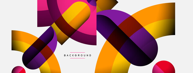 Trendy shapes, color minimal design composition, lines and shadows for wallpaper banner background or landing page