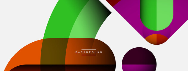 Trendy shapes, color minimal design composition, lines and shadows for wallpaper banner background or landing page