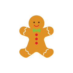 Vector Gingerbread Man on White Background