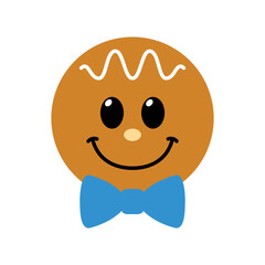 Vector Gingerbread Boy Illustration on White Background