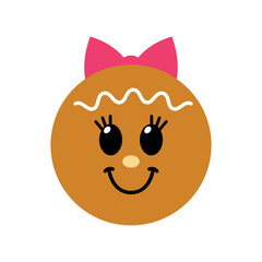 Vector Gingerbread Girl Illustration on White Background