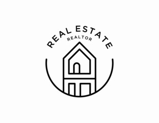 Minimalist house or real estate logo template