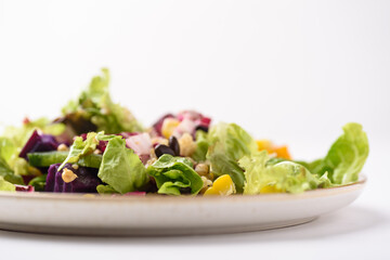 Fresh vegetables and cereal salad. Healthy and Vegetarian Meal