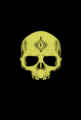 Skull with eyes vector illustration