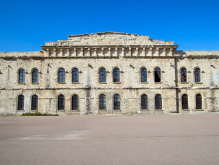 Fototapeta na wymiar Fragment of the building of the Mikhailovskaya battery, Sevastopol, Crimea