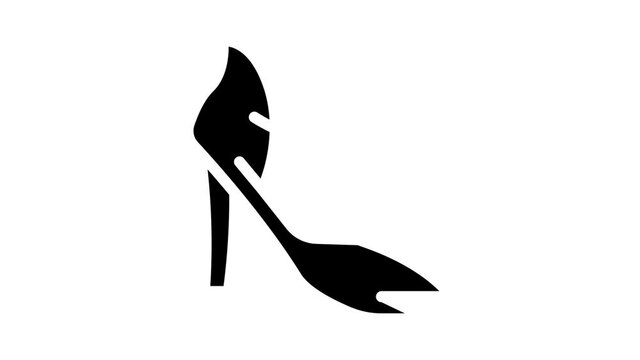 footwear stylist animated glyph icon footwear stylist sign. isolated on white background